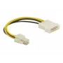 Delock 82391 voedingsadapterkabel, 4-pins ATX12V (P4) male naar Molex 4-pins male, 0,15 m
