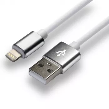 everActive kabel USB Lightning 1m - wit, silicone, snelladen, 2,4A - CBS-1IW
