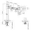 White Shark GMS-3204 Amenhotep I monitor-bureausteun, 17-32 inch, VESA 75x75/100x100, tot 9 kg, grijs