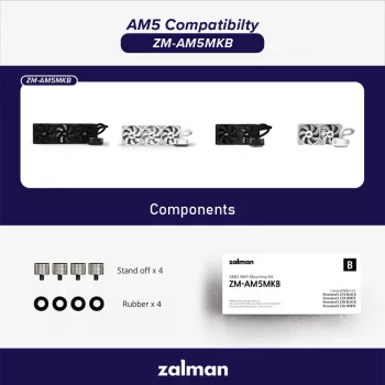 Montagekit ZALMAN ZM-AM5MKB voor AMD-processoren, socketcompatibiliteit voor AM5/AM4-moederborden