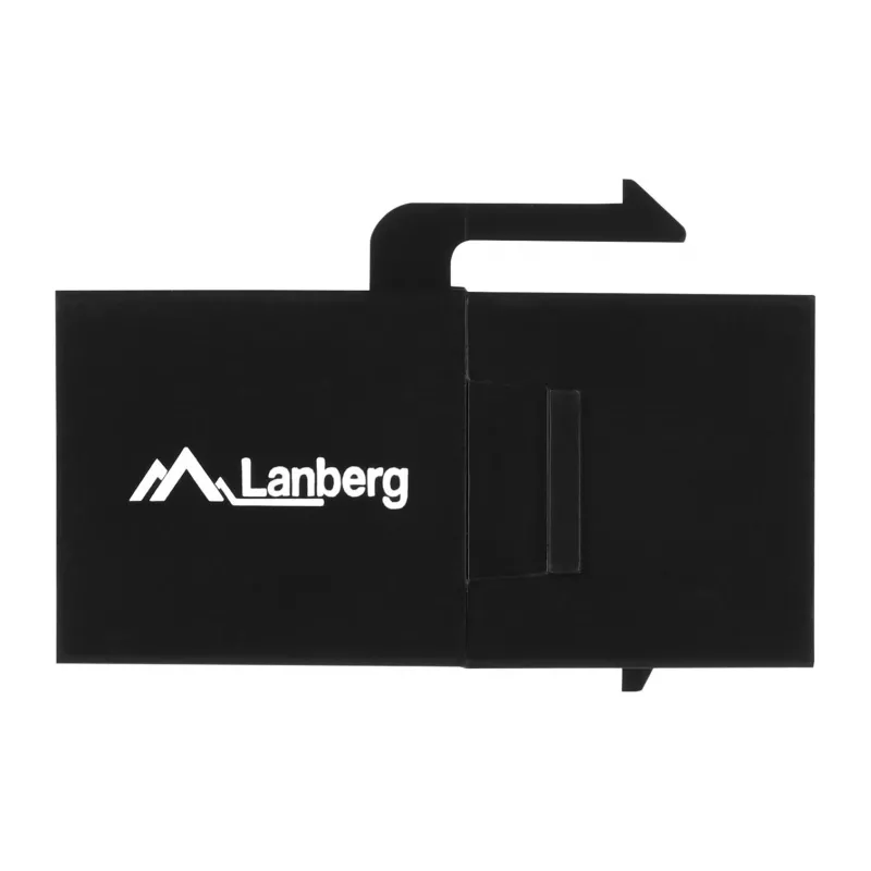 Keystone-module LANBERG KSU6-3000 — Cat6 U/UTP RJ-45 bus naar RJ-45 bus, plat ontwerp, zwart