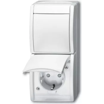 BUSCH JAEGER 2601/6/20 EBW-54 - type F - 2P+E - wit - IP44 - 250 V - 16 A