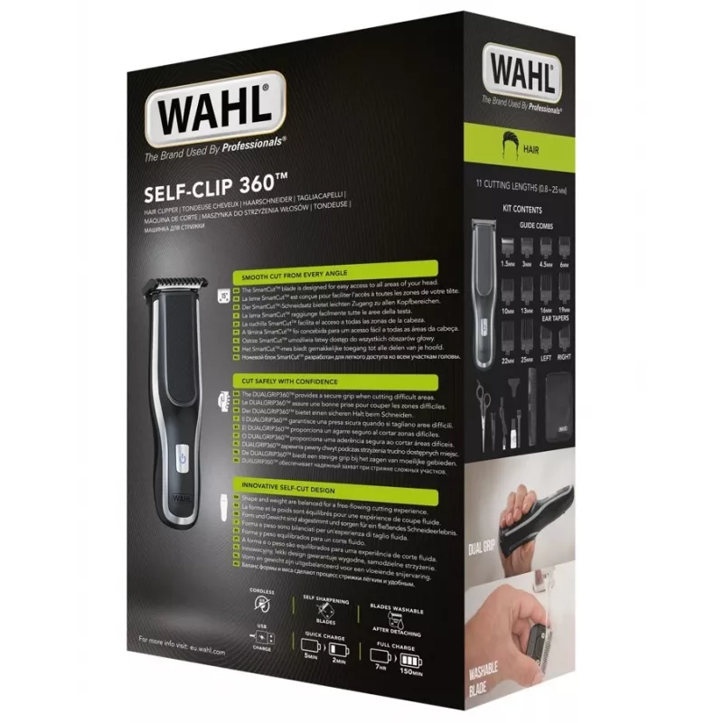 Wahl Self-Clip 360 zwart, zilver lithium-ion (Li-Ion)