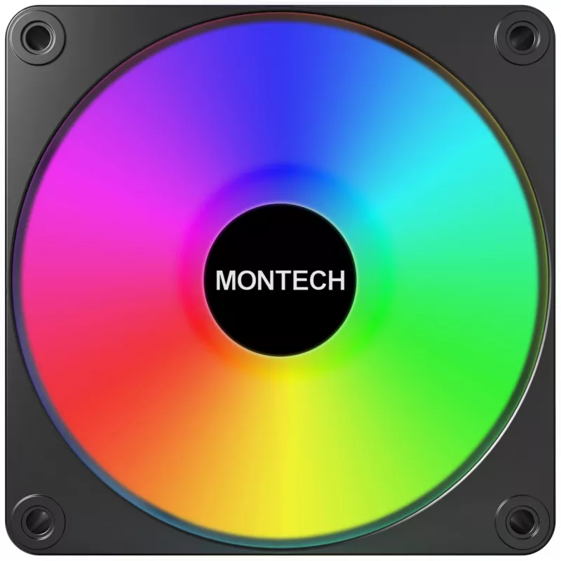Montech GF120R V2 ARGB computercase-ventilatormodule 12 cm zwart 3 stuks