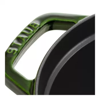 Staub La Cocotte 33 cm ovale braadpan van gietijzer, basilicumgroen