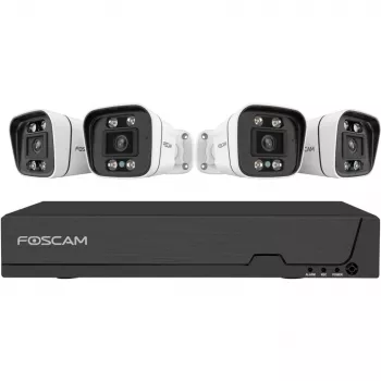 Foscam FNA108E-B4-2T videobewakingssysteem wit 4x 4K PoE bulletcamera, 1x 8-kanaals NVR