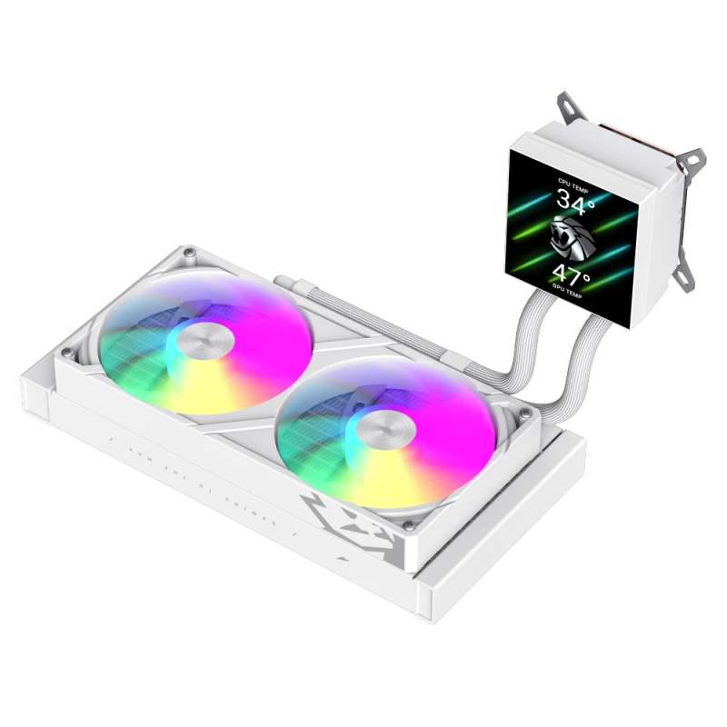 Gamemax CPU-vloeistofkoeler | GLACIER 240 LCD WH | Intel, AMD