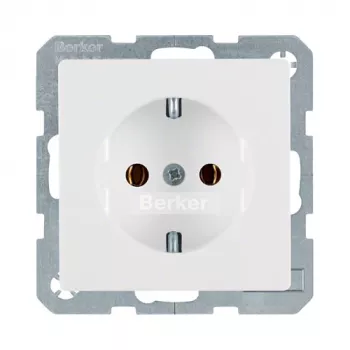 Stopcontact Type F Berker 47436089, 16 A, 250 V, wit, duroplast behuizing