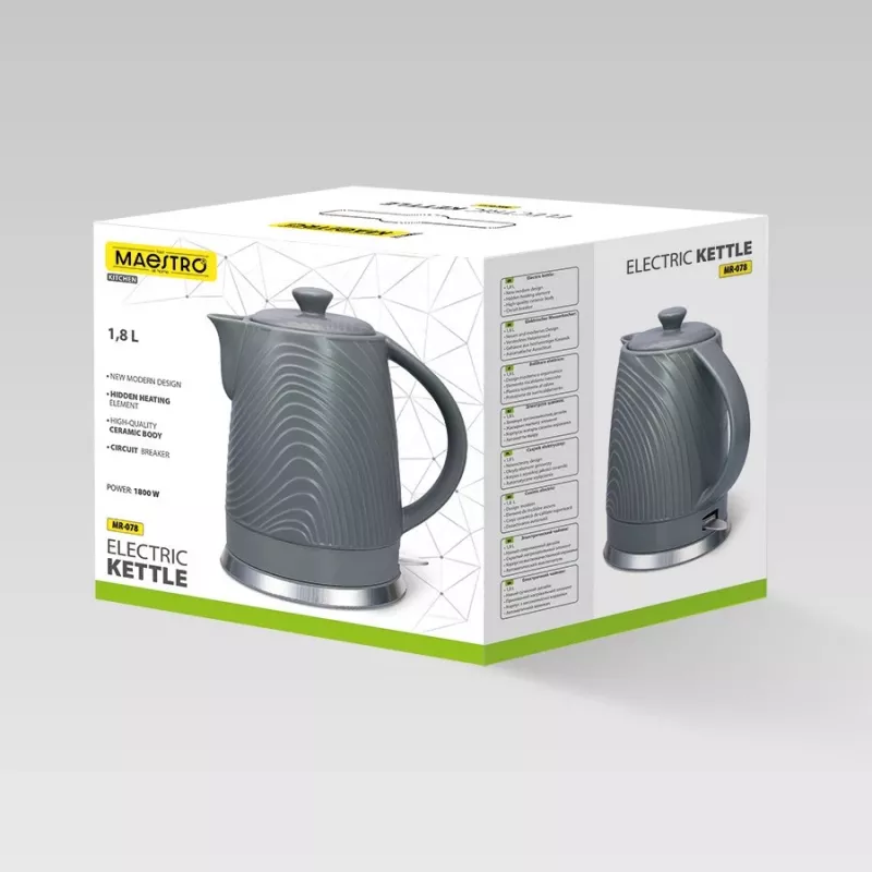 Waterkoker Maestro MR-078, 1,8 L inhoud, grijs