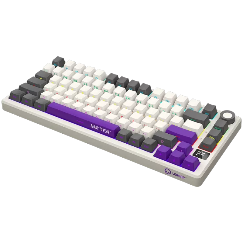 LORGAR KBP7075W, Draadloos 75% Mechanisch Gaming-toetsenbord Pro, Beige, EN-layout