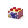 LEGO Storage Brick 4 opbergbox met deksel, transparant rood