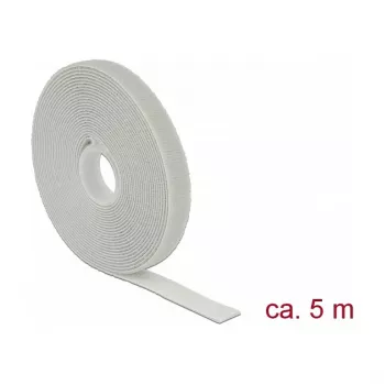 Klittenband DELOCK 18276, grijs, 13 mm x 5 m, 1 stuk