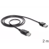 USB-kabel DeLOCK EASY-USB 2.0-A 2m zwart