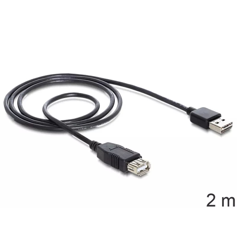 USB-kabel DeLOCK EASY-USB 2.0-A 2m zwart