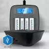 everActive NC-1000M V2 batterijlader, Ni-MH, 4 sleuven AA/AAA, USB-C, zwart