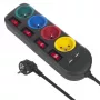 Stekkerdoos MACLEAN MCE229B — 4 AC-stopcontacten, 2× USB-A, 1,5 m kabel, 10 A, Type F, binnen, zwart