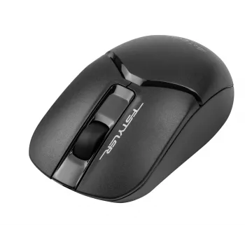 Draadloze optische muis A4Tech FM12S zwart — 1200 dpi, RF-nano-ontvanger, 3 knoppen, AA-batterij
