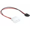 Delock stroomkabel Molex 4-pins stekker naar slanke SATA 6-pins bus 24 cm