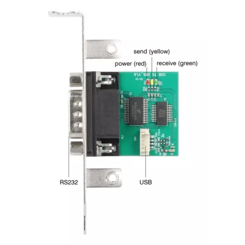 Delock 90892 USB-naar-RS-232-converter, FTDI FT231XS, USB 2.0, pinheader naar D-Sub 9