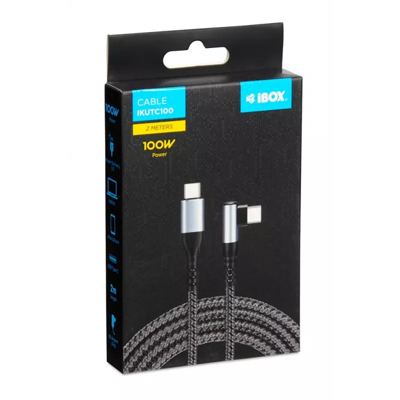iBox IKUTC100 USB-kabel USB 2.0 2 m USB-C zwart
