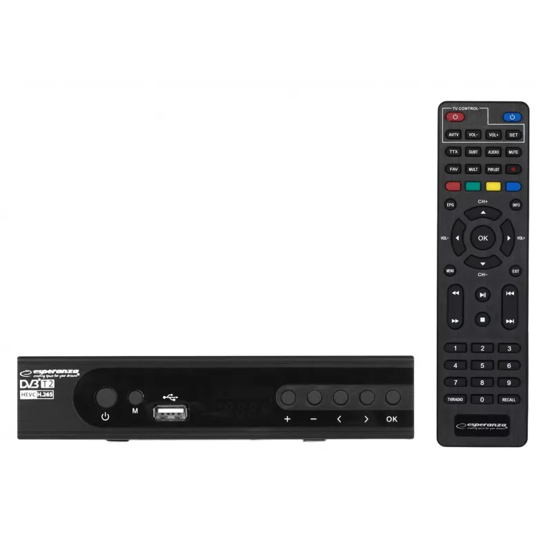 Decoder Tuner TV DVB-T2 Hevc H.265 kabel HDMI