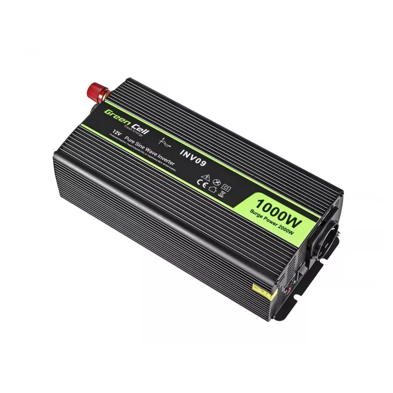 Green Cell INV09 spanningsomvormer auto 1000 W zwart