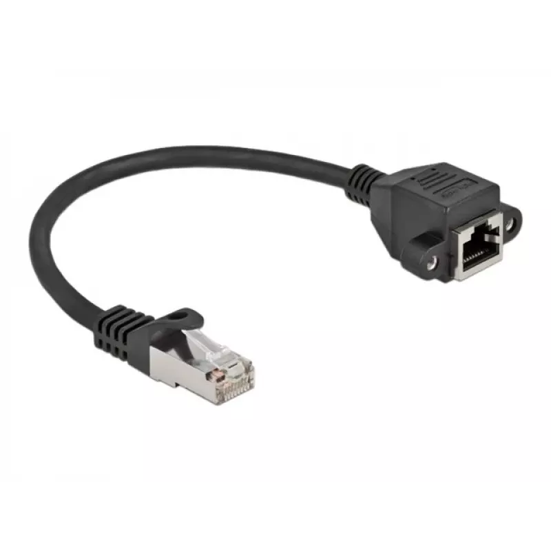 Netwerk-verlengkabel DeLOCK Cat.6A 25 cm zwart