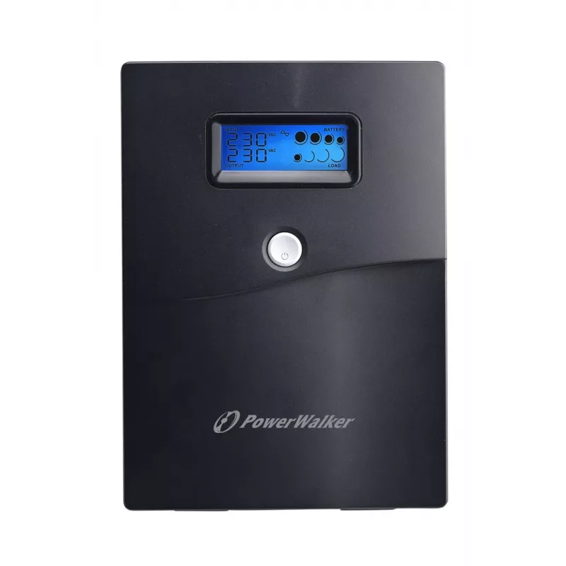 Uninterruptible Power Supply PowerWalker VI 3000 SCL — line-interactive UPS 3 kVA / 1800 W, 230 V, 9 Ah accu, LCD, tower, zwart