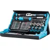 Dopsleutel- en bitset Hazet 2200SC-32 — 59-delig, 1/4 inch omschakelratel, zwart/blauw