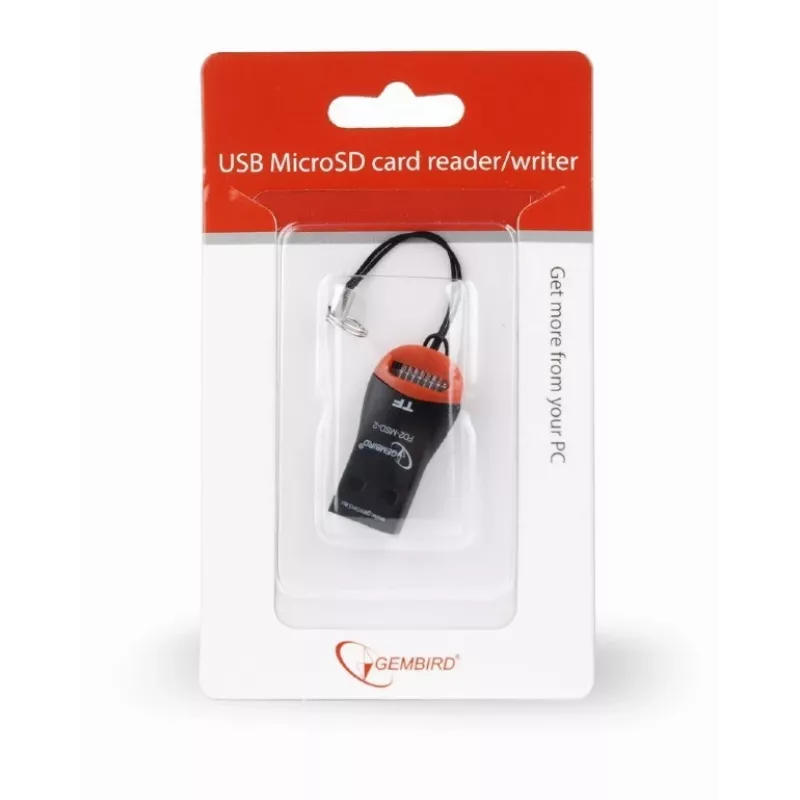 Kaartlezer Gembird FD2-MSD-3 USB 2.0 zwart rood