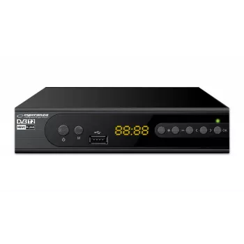 Set-top-box ESPERANZA EV106R kabeltuner DVB-T2 / DVB-C HEVC H.265, HDMI, USB, PVR, Dolby Digital, 174–790 MHz, zwart