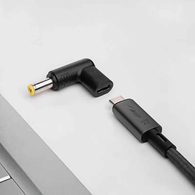 Akyga AK-ND-C01 laadadapter USB-C naar DC 5,5 x 2,5 mm voor notebooks, 18,5-20 V, 100 W