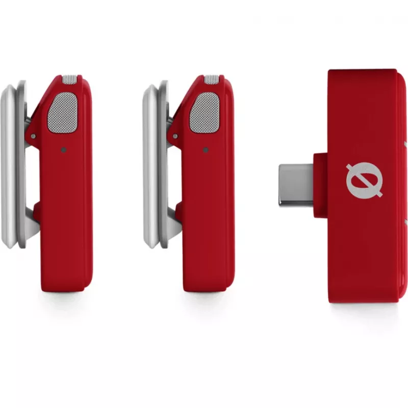 Draadloze microfoon Rode Wireless Micro — compacte clip-on-zender en -ontvanger, rood