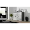 Sideboard Cama Meble UNI grijs/wit hoogglans, 2 deuren, 2 legplanken, 1320×380×920 mm