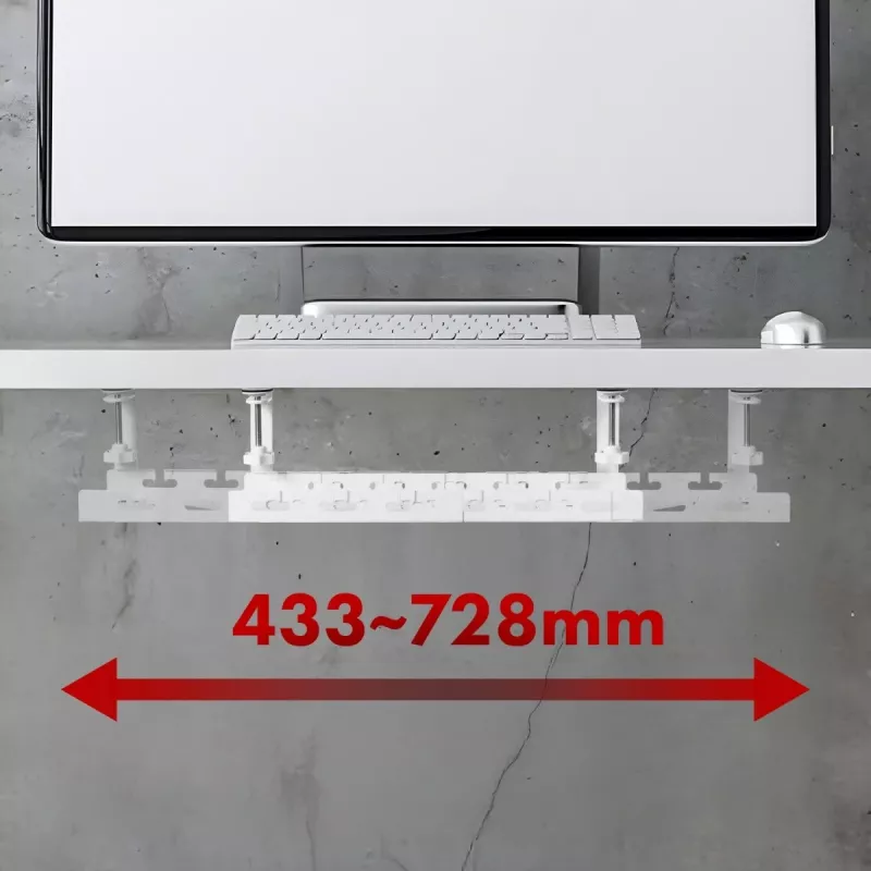 Maclean kabelorganizer onder het bureau, max. belasting 5 kg, max. 728 mm, wit, MC-103 W