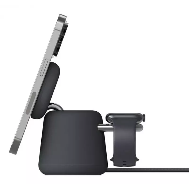 Draadloze oplader Belkin WIZ027VFH36 2‑in‑1 magnetisch Qi2 15W voor iPhone en Apple Watch