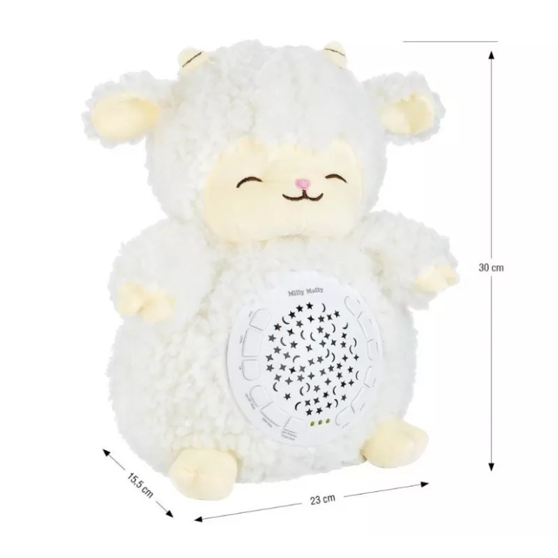 Pluchen projectorspeelgoed milly mally schaap projector pluchen dier model 5664 voor peuters — zacht nachtlampje