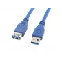Verlengkabel USB 3.0 AM-AF blauw 3M