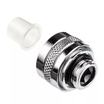 Fitting Alphacool 17470 – messing-chroom pc-waterkoelingsfitting, hoogte 20 mm, gewicht 23 g