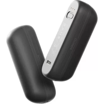 Oplaadbare handwarmer Ocoopa UT2s Mini — 2600 mAh draagbare zakwarmer, aluminium, zwart