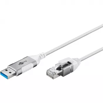 Goobay Ethernet-kabel USB-A 3.0 naar RJ45 slank 2 m - verbindt router, modem of (74379)
