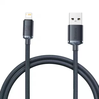 Baseus Crystal Shine kabel USB naar Lightning, 2,4 A, 1,2 m (zwart)