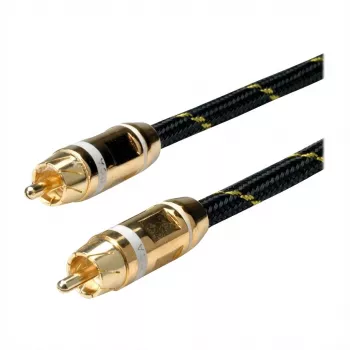 ROLINE GOLD RCA-verbindingskabel simplex stekker / stekker, wit 5,0m (11.09.4252)