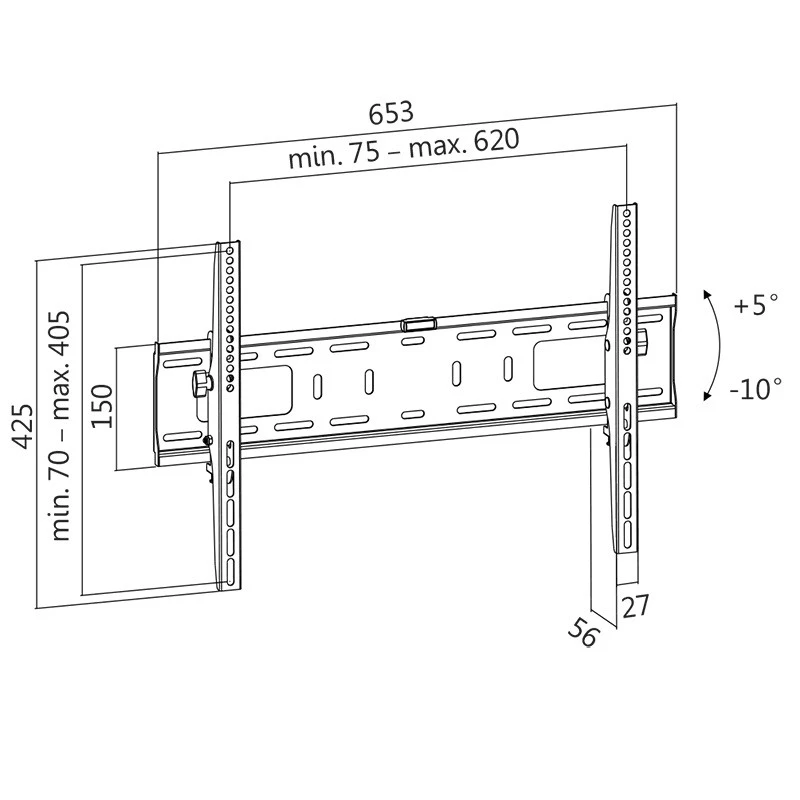 LogiLink BP0018 tv-steun/standaard 177,8 cm (70 inch) zwart