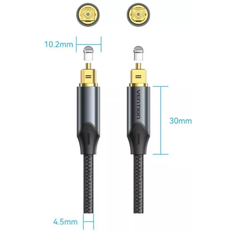 Vention optische audiokabel, gevlochten, 5 m