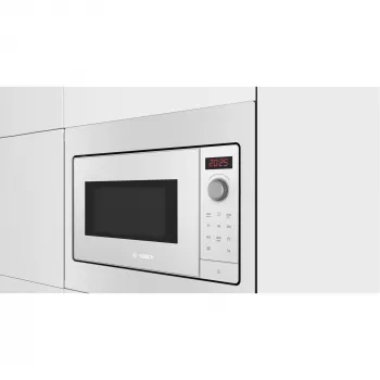 Inbouw-magnetron solo Bosch BFL523MW3, 800 W, 20 L, wit, touch- en draaiknop