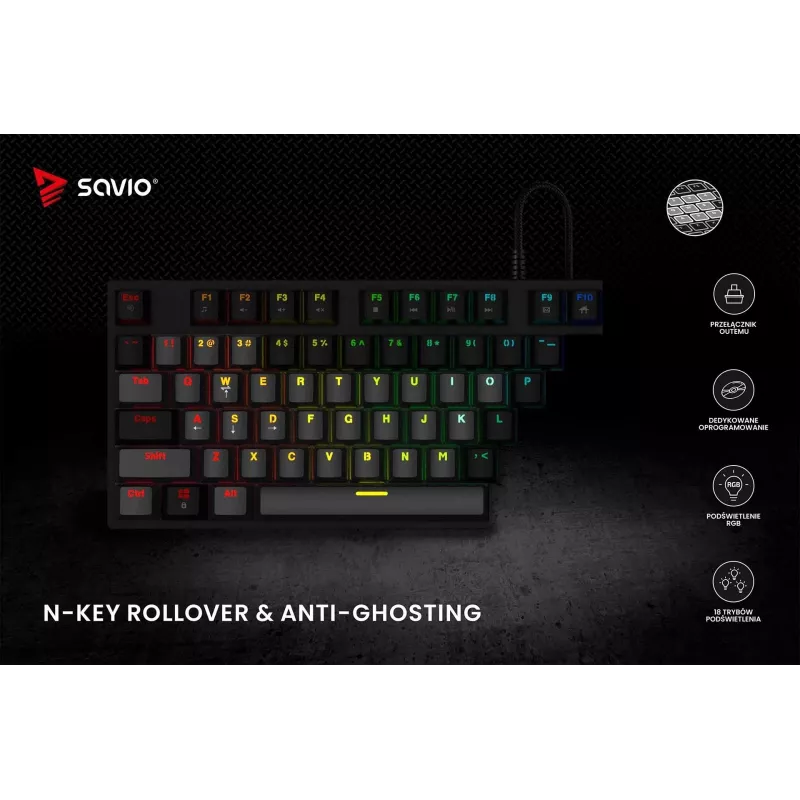 Mechanisch toetsenbord RGB Tempest X2 Outemu Red Savio Savgk-tempest X2 Red