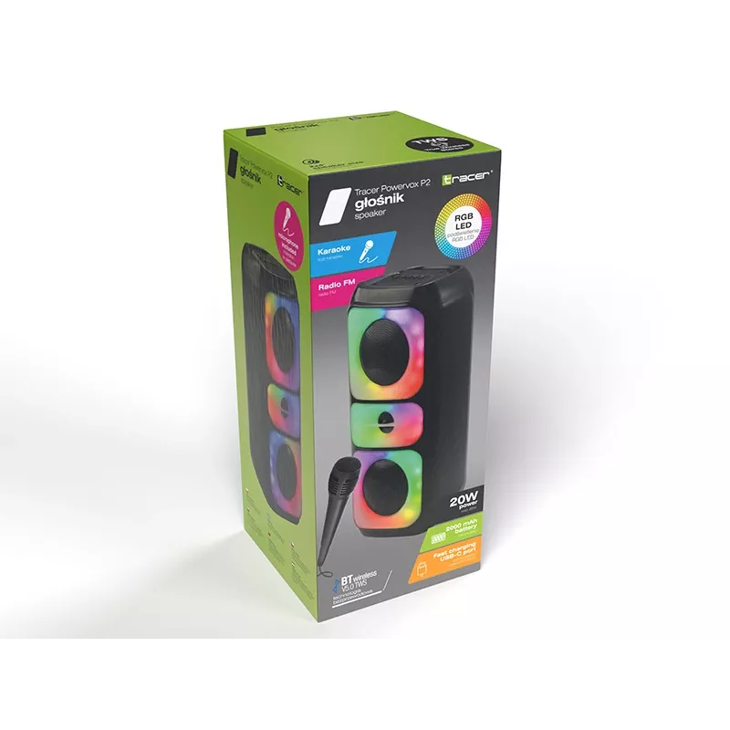 Tracer Powervox P2 TWS Bluetooth-hoofdtelefoon, True Wireless Stereo, model TRAGLO47688