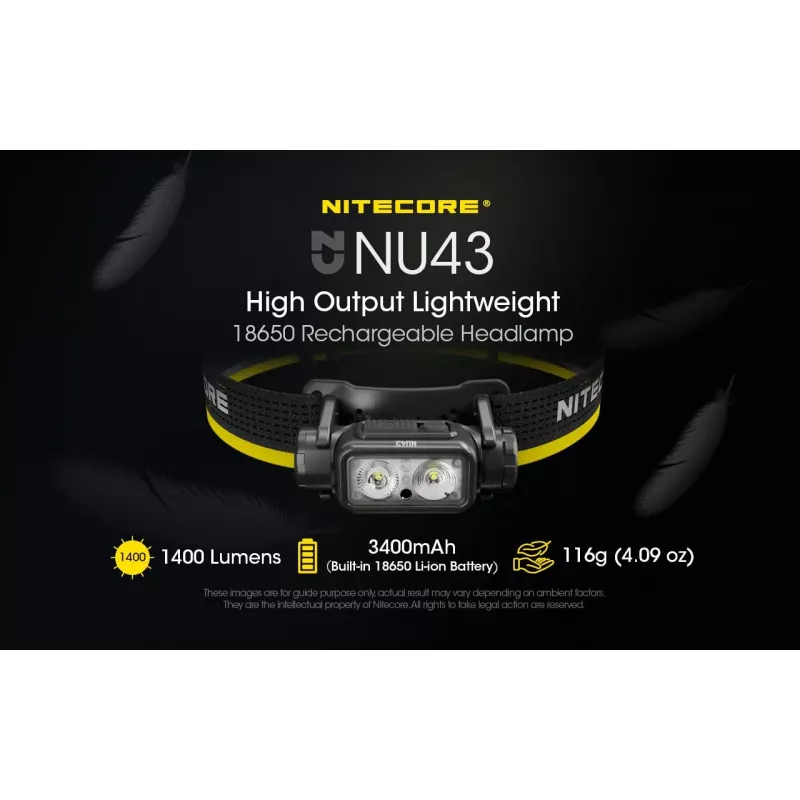 Hoofdlamp Nitecore NU43 1400 lumen compact licht
