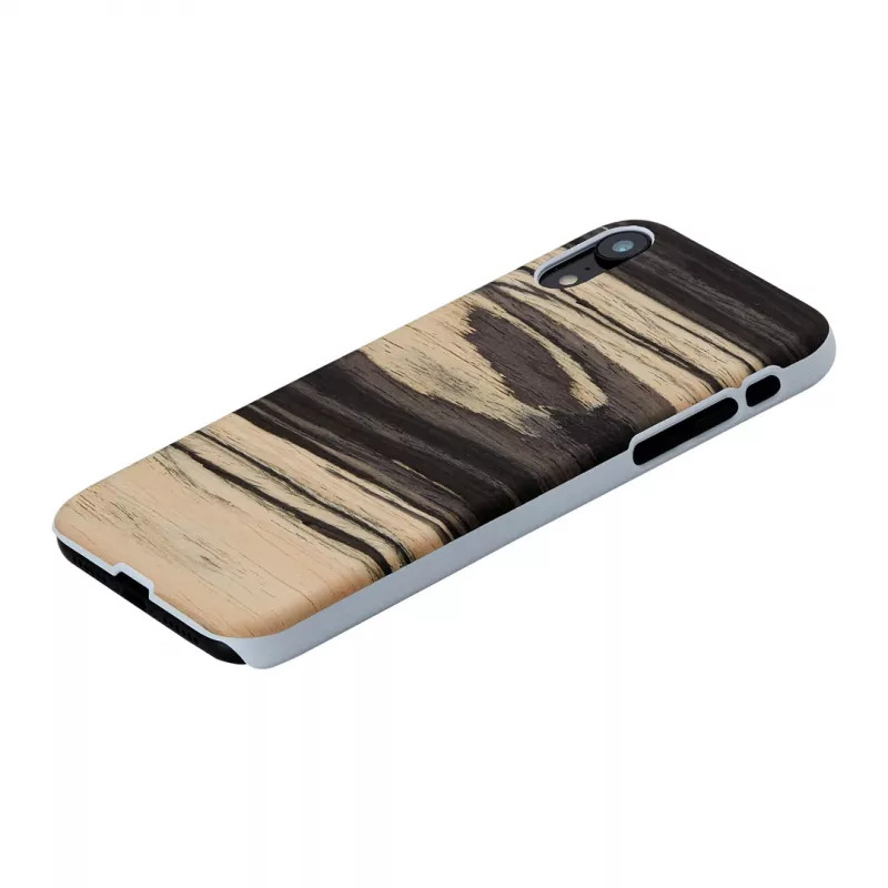 Telefoonhoesje man and wood voor iPhone XR — wit ebbenhout-finish